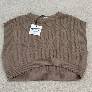 Women's Brown Cable Knit Sweater